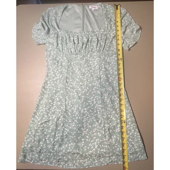 D’liteful Green Ditsy Floral Mini Dress Women’s M - Picture 9 of 10